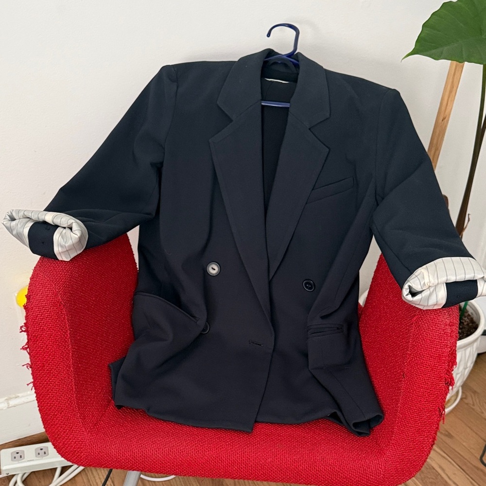 Navy Maeve Double-Breasted Blazer